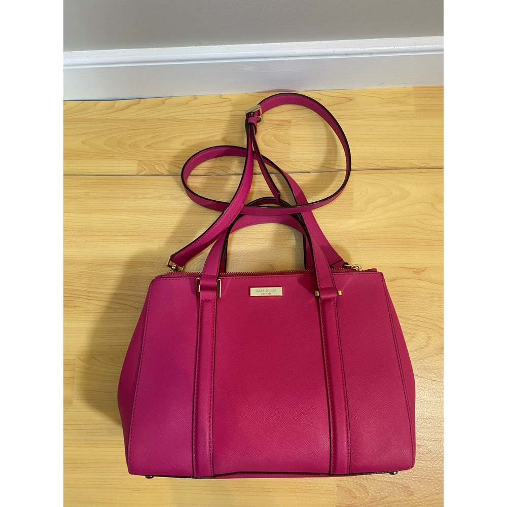 Kate Spade Cedar Street Maise Pink Saffiano Leather Satchel Crossbody Bag